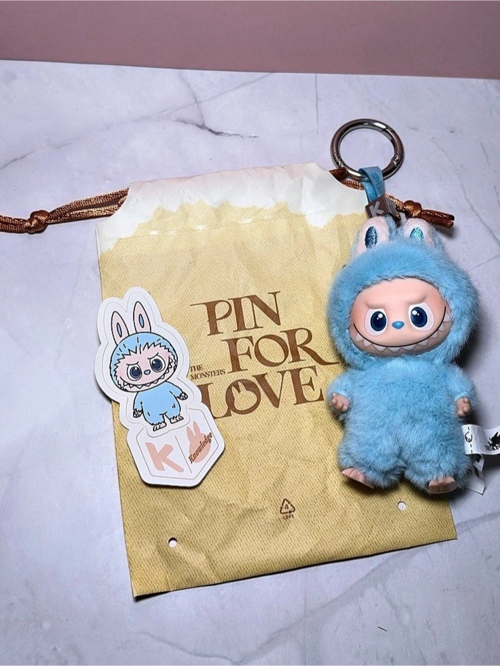 🩵 The Monsters Labubu Pin For Love Letter K